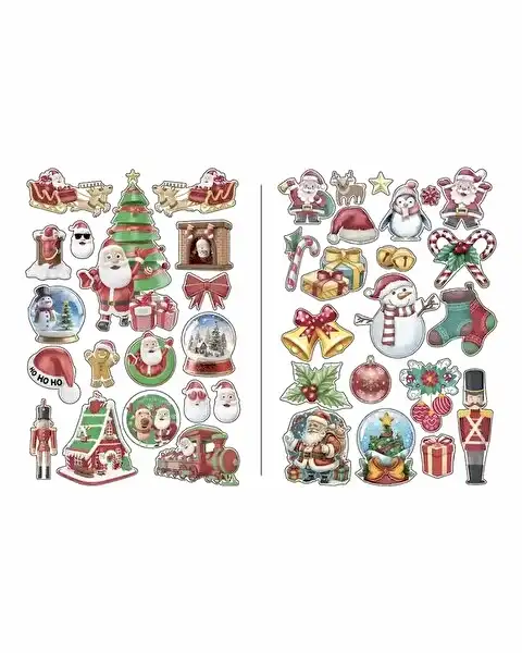 12'li Yılbaşı Temalı Sticker Seti
