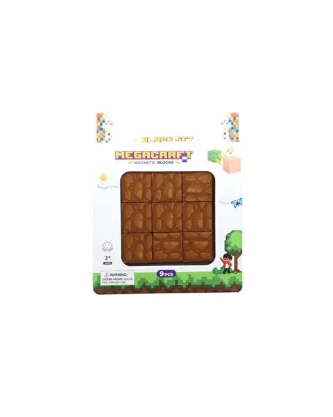 Megacraft Manyetik Bloklar Kahverengi Odun Desenli Blok