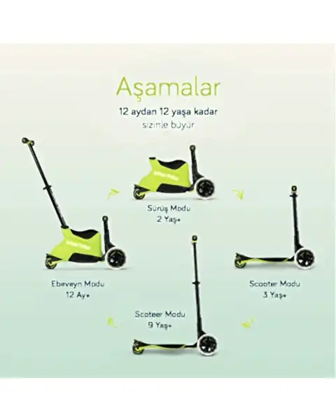 SmarTrike Xtend Büyüyebilen Ride On Scooter Lime