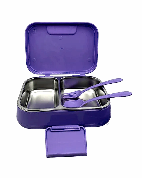 Kuromi Çelik 2 Bölmeli Mor Beslenme Kutusu