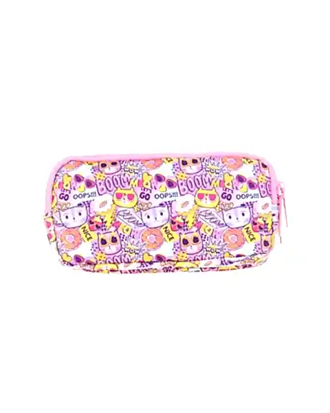 Kaukko Kids 3 Bölmeli Cute Face Cat Kalem Çantası