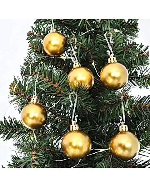 Ağaç Süsleme Topları 6'lı Set Mat Altın 4 Cm