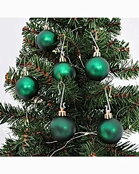 Ağaç Süsleme Topları 6'lı Set Mat Yeşil 4 Cm