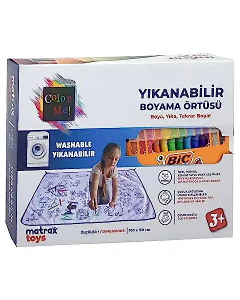Matrax Oyuncak Boyama Halısı ve 12'li Boya Kalemi Seti