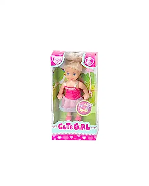 Sevimli Mini Bebek Kumral Tekli Mavi Tütülü Elbise