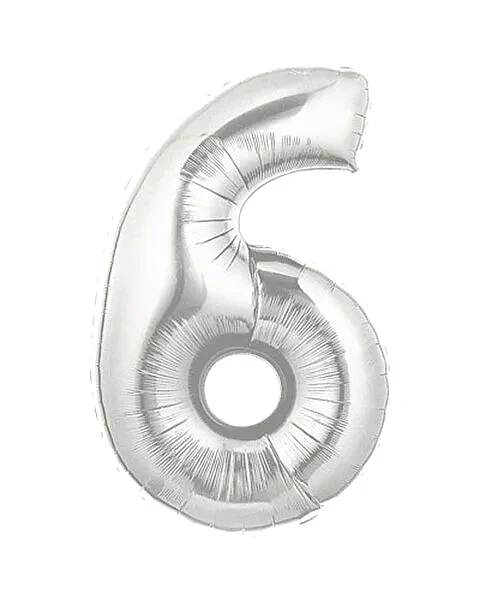 6 Numara Silver Folyo Balon
