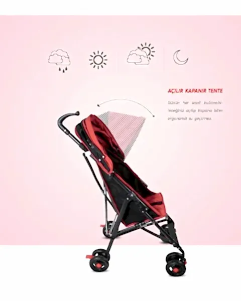 Rival Tokyo Baston Bebek Arabası Kırmızı RV108
