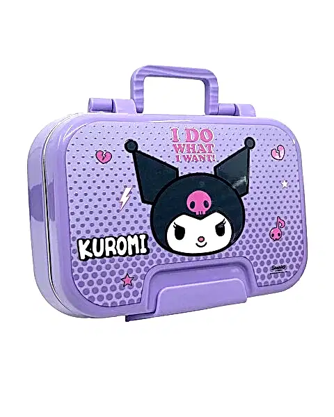 Kuromi Çelik 2 Bölmeli Mor Beslenme Kutusu