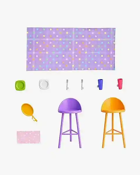 Barbie Portatif Tatil Evi Bebek ve Oyun Seti HRJ77