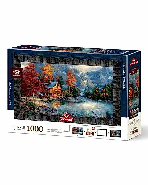 Nehir Üzerinde Kış Gölgesi Çerçeveli Puzzle 1000 Parça
