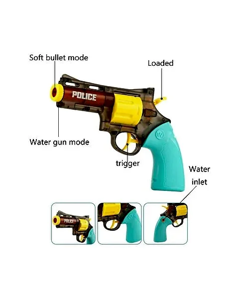 2'si 1 Arada Dart Atan Revolver Su Tabancası