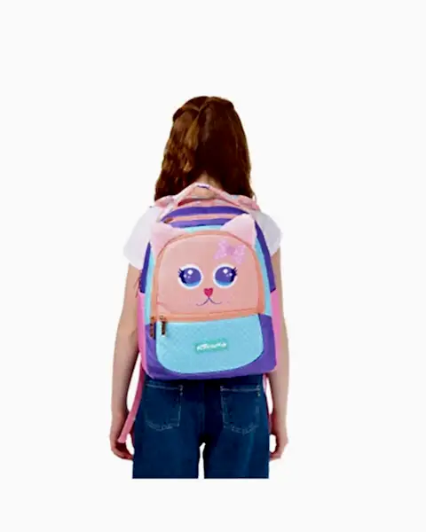 Kaukko Kids Cute Face Cat Okul Çantası