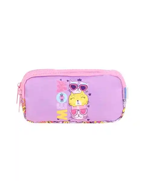 Kaukko Kids 3 Bölmeli Cute Face Cat Kalem Çantası