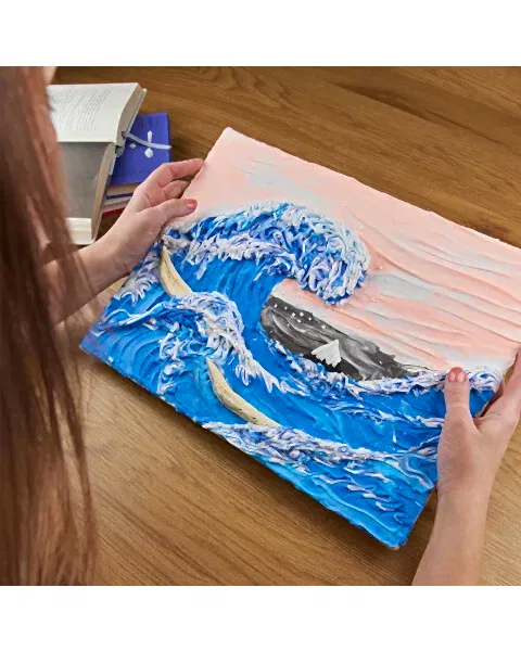 OKTO The Great Wave of Kanagawa 3D Duyusal Sanat Seti