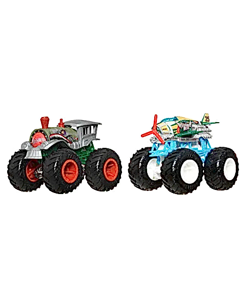 Hot Wheels Monster Trucks Güçlü İkili 1:64 Arabalar Loco Punk ve Airplane Mode JCC66