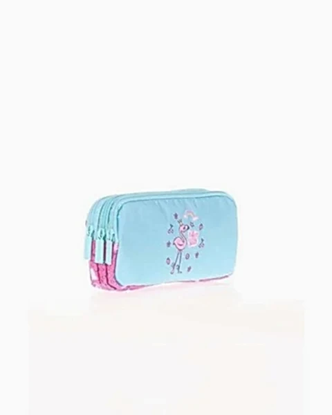 Kaukko Kids&Love 3 Bölmeli Flamingo Kalem Çantası Flamingo L8107