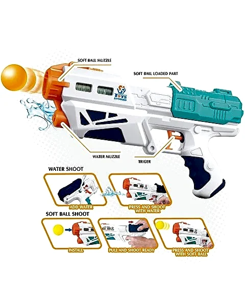 2'si 1 Arada Top Atan Su Tabancası