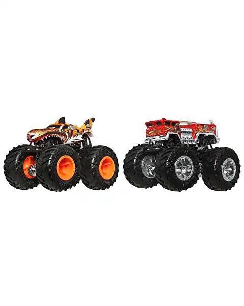 Hot Wheels Monster Trucks Güçlü İkili 1:64 Arabalar Hw Tiger Shark & 5 Alarm JCC76