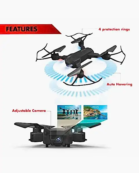 Foldable Drone Işıklı USB Şarjlı Kameralı Uzaktan Kumandalı Drone